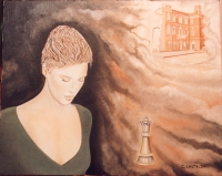 'Monade 4 - Regina degli Scacchi' - Olio su tela, 40x50