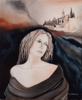 'Monade 6 - Pienza' - Olio su tela, 50x60