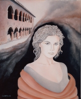 'Monade 14 - Sarna, l'Ancella dei Pellegrini' - Olio su tela, 50x60