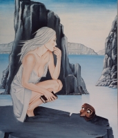 'Ineluttabili Incertezze' - Acrilico rit. a  olio su tela, 60x80