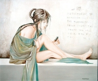 'Regina degli Scacchi' - Olio, Intonaci su tela, 50x60